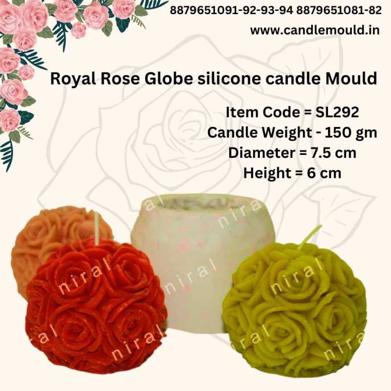 Royal Rose Globe silicone candle Mould SL292, Niral Industries