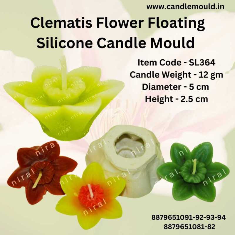 Clematis Flower Floating Silicone Candle Mould SL364, Niral Industries