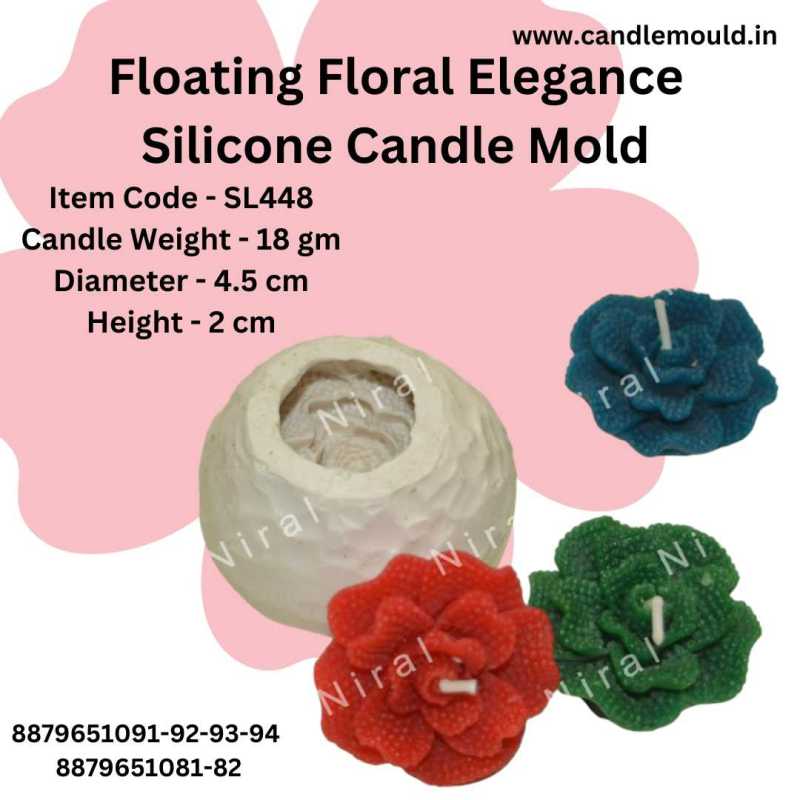 Floating Floral Elegance Silicone Candle Mold SL448, Niral Industries