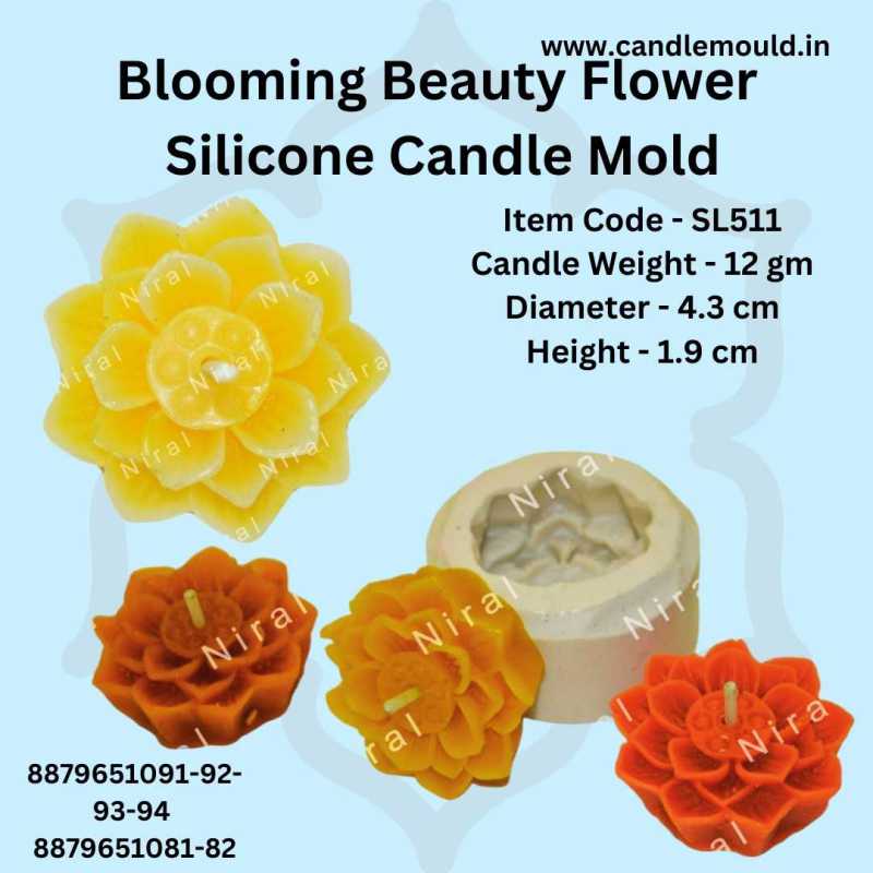 Blooming Beauty Flower Silicone Candle Mold SL511, Niral Industries