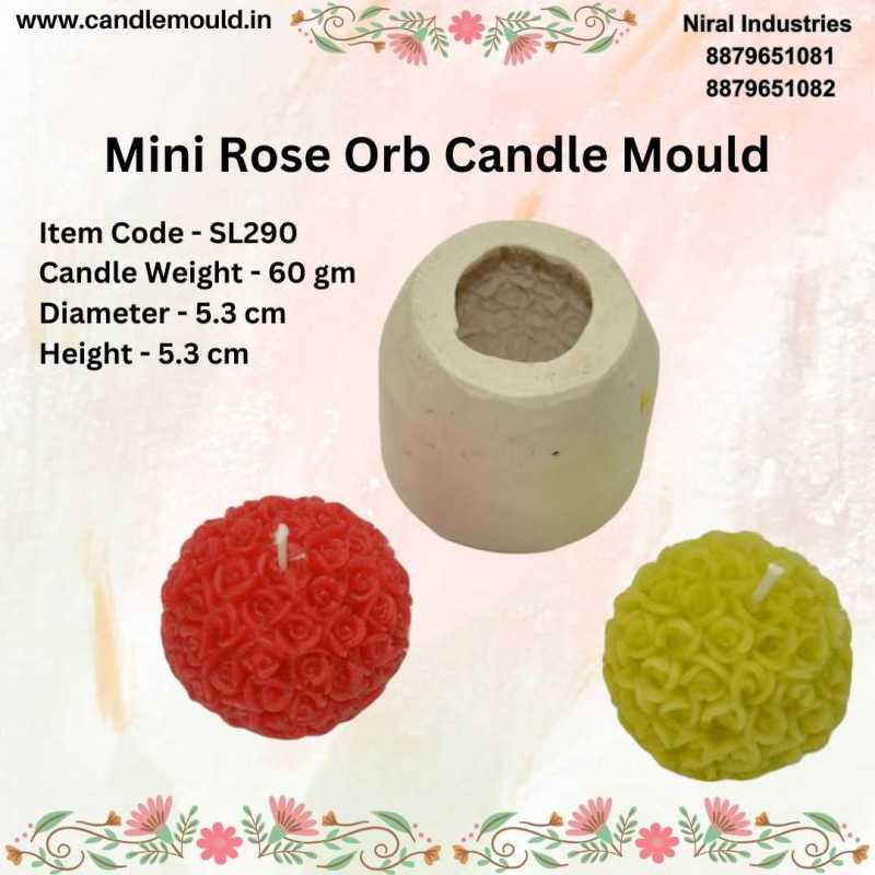 Mini Rose Orb Silicone Candle Mould SL290, Niral Industries