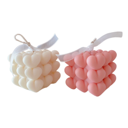 Romantic Heart Bubble Silicone Candle Mold HBY797, Niral industries