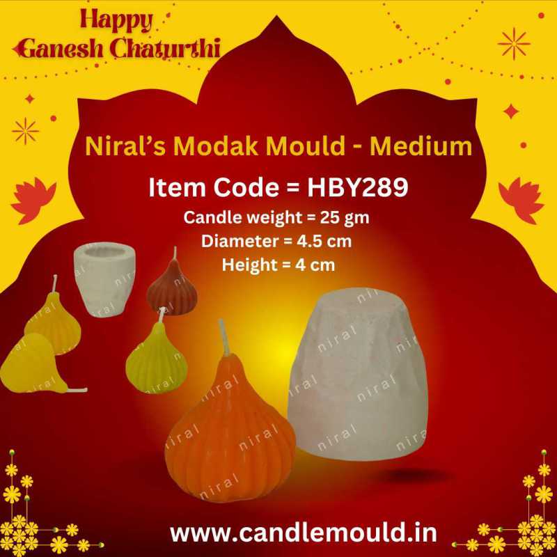 Big Modak Shape Silicone Candle Mould HBY289, Niral Industries.