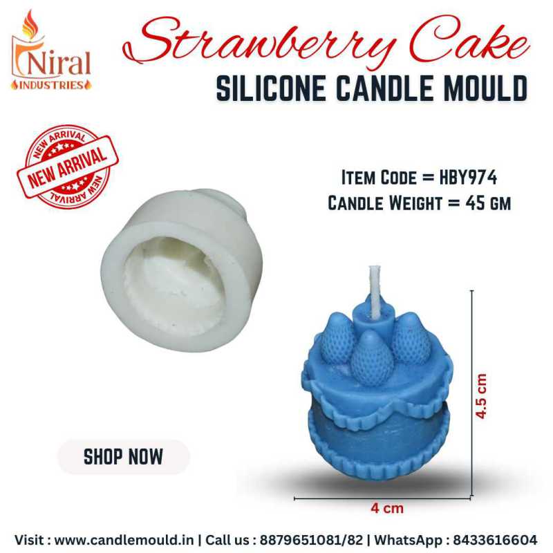 Strawberry Cake Silicone Candle Mould, HBY974