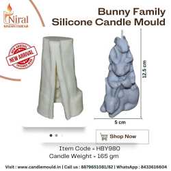 Bunny Family Silicone Candle Mould HBY980, Niral Industries.