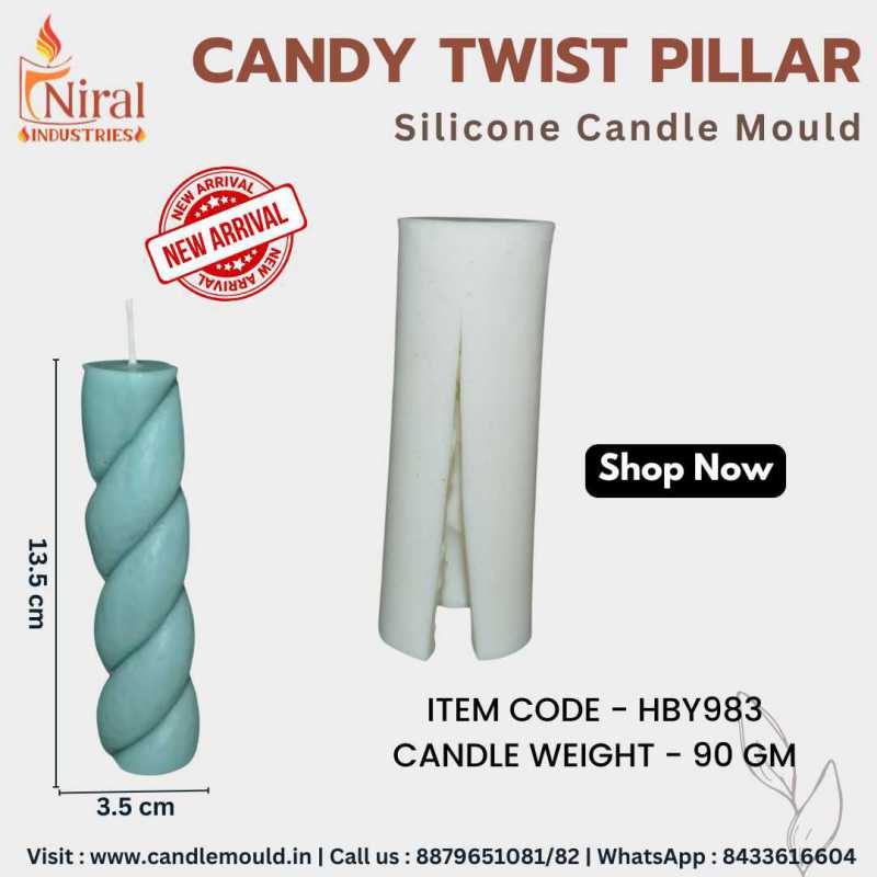 Candy Twist Pillar Candle Mould HBY983, Niral Industries.