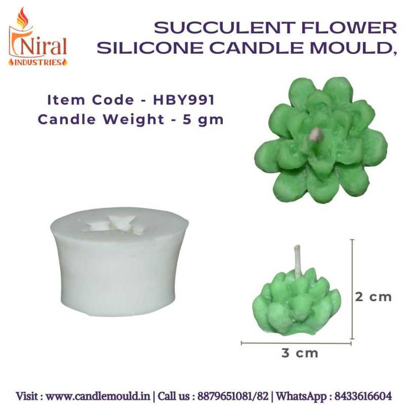 Succulent Flower Candle Mould, HBY991