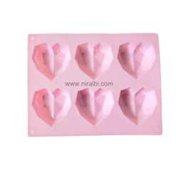 3D - 6 Cavity Heart Soap Mould, SP32360