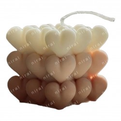 Big Heart Bubble Silicone Candle Moul HBY798, Niral Industries