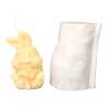 Cute Bunny with Flower Silicone Candle Mould, HBY1005