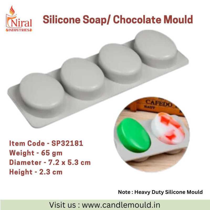 4 Cavities - Small Curved Soap Mould, Niral Industries.