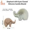 Elephant with Eyes Closed Silicone Candle Mould HBY1006, Niral Industries.