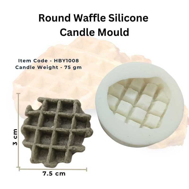 Round Waffle Silicone Candle Mould HBY1008, Niral Industries.