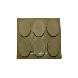 Oval Shape Silicone 6 Cavity Plain Soap Mould SP32271, Niral Industries