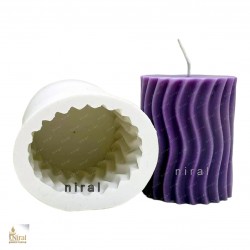 Vertical Line Pattern Small Pillar Silicone Candle Mould HBY754, Niral Industries