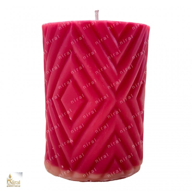 Diamond Embossed Pattern Pillar Silicone Candle Mould Hby759 Niral Industries 9676