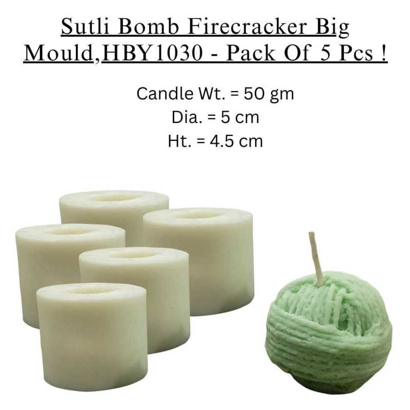 Sutli Bomb Big Firecracker Candle Mould, HBY1030 - 5 Pcs Combo ₹1000 (Just ₹200 Each!)