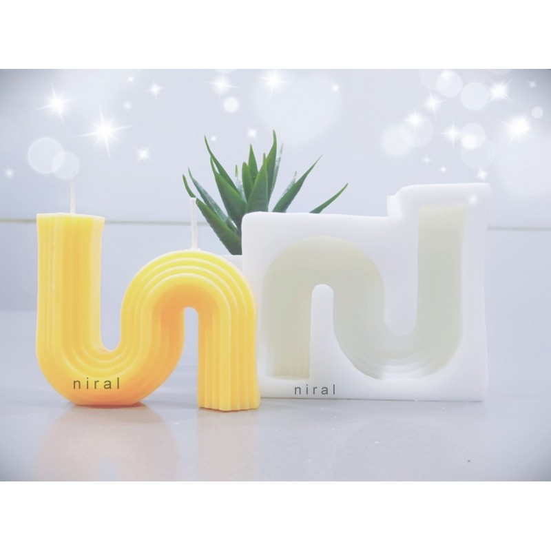 Whirling Curves Illuminator Silicone Candle Mould HBY834, Niral Industries