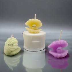 Small Shell With Pearl Silicone Candle Mould HBY854, Niral Industries