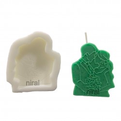 Wedding Couple Flat Love Silicone Candle Mould HBY858, Niral Industries